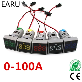 22MM AC20-500V 0-100A Digital LED-Voltmeter Spænding Meter Indikator Pilot Lys Amperemeter Ampermeter Nuværende Tester Auto Gauge Bil