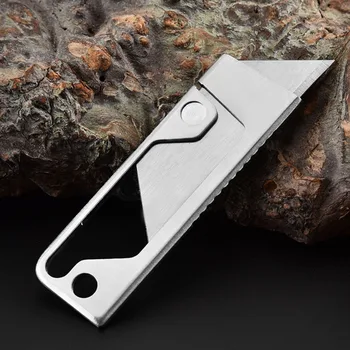 Rustfrit Stål 3Cr13 Glidende Blade hobbykniv EDC Keychain Mini Box Cutter Udskiftelige Blade Små Folde Pocket Kniv