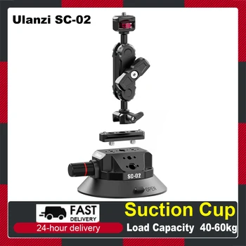 Ulanzi SC-02 4.5 Tommer Suction Cup Mount til Telefonen Suge Kamera Mount Dual 360° Roterbar Ballheads 3 kg Belastning for Sports Kameraer