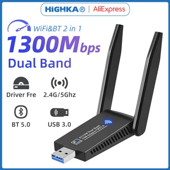 USB-WiFi, Trådløst netværkskort Bluetooth-5.0 USB 3.0-Dongle 5 ghz Wi-Fi-Adapter, Dual-Band WiFi Kort Til Bærbare PC, Windows MaxOS