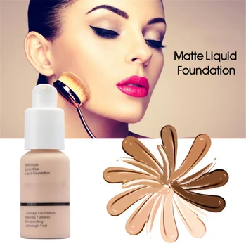 Fashion Kvinder Ansigt Makeup Foundation Fløde Bløde Mat Lang Bære Oil Control Cream Concealer