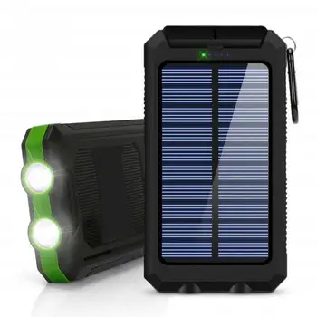 Solar 80000mAh Power Bank Udendørs Vandtæt ekstra Batteri, Eksterne Dual USB Powerbank Bærbare Oplader Med LED Lommelygte
