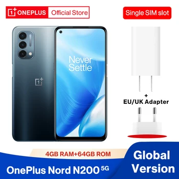 OnePlus Nord N200 N 200 Globale Version 4GB 64GB Snapdragon 480 5000mAh Batteri 18W Hurtig Opladning 6.49 90Hz Skærm