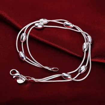 925wholesale , Charms perler, Kæde Smukke armbånd sølv farve modetøj til kvinder Bryllup flot armbånd smykker JSHh236