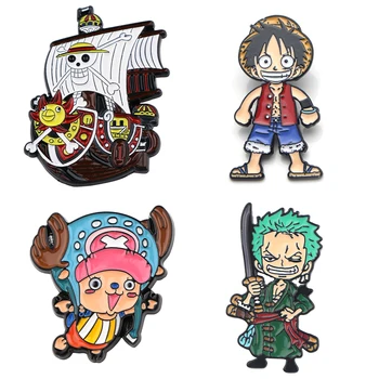 LB2060 Japansk Anime Pirat Skib Vintage Emalje-Pin-koden og Brocher Rygsæk/Tasker Badge Denim Broche Krave Smykker Gaver