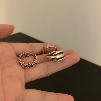 2022 Vintage Romertal Cool Ringe Sæt til Kvinder Rock, Hip Hop-Twist Geometri Åbne Ringe Mode Smykker Gaver