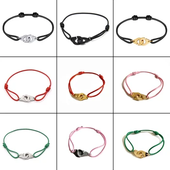 Shuangshuo Mode Kreative Farverige Handcuff Armbånd til Kvinder Rødt Reb Tråd Venskab Armbånd Heldig Smykker Elskere' Gave