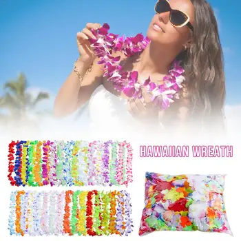 50stk/masse Hawaii Party Leis blomsterkrans Hawaii-Krans Halskæde Hawai Blomster Bondegård Indretning Hawaii Stof Krans Indretning