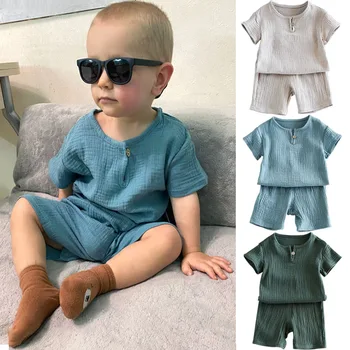 2023 lille Barn Sommeren Dreng, Pige Tøj Bomuld Solid T-shirt, Shorts Tøj til Børn koreanske Casual Åndbar Tøj Sæt