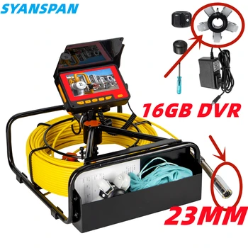 23MM Kamera Rør Inspektion Kamera med DVR 16GB FT Kort,SYANSPAN Kloak Afløb Industrielle Endoskop 8500MHA Batteri 10/20/30/50M