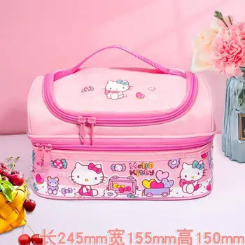 Sanrio tegnefilm Hello Kitty dobbelt-lag, termisk isolering håndtaske lunch box taske vandtæt frokost taske offentlig børn madpakken