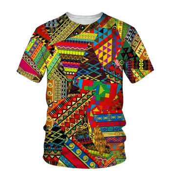 Afrikanske Danshiki T-Shirts Folk Told-Patchwork 3D-Print Streetwear Drenge piger Mode Oversized T-Shirt Kids t-Shirts Toppe