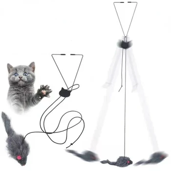 Kat Mus Toy Interaktive Cat Toy Hængende Dør Udtrækkelig Toy Cat Scratch Reb Sjove Katte, Fjer Stick Pet Produkter