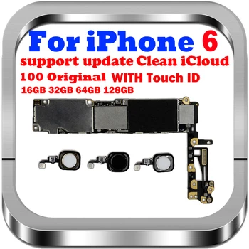 Fuld Arbejdstid Vigtigste Logik Bestyrelsen For iPhone 6 og et Bundkort Med Touch-ID Fingeraftryk 16GB, 32GB, 64GB 128GB Sort Hvid Guld Komplet
