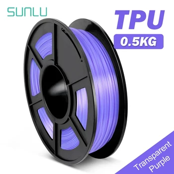 SUNLU TPU Fleksibel 95A 3D-Filament 1.75 MM 0,5 KG Ikke-Giftige, Lugtfri Tilstopning Gratis Øko-Venlige Deformation Rebound Bløde Prints