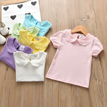 Børns kortærmet t-shirt i bomuld t-shirts Pige kid piger toppe skjorter børne Tshirt sommer Baby t-shirts