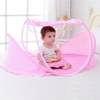 Barneseng Netting Bærbare Folde Baby Bed Net Polyester for Nyfødte Spædbarn Sove Bed Rejse Seng Netting Spille Telt Myggenet