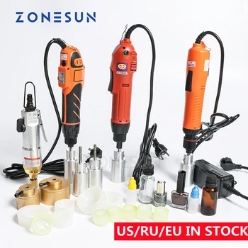 ZONESUN Valgfri Mix-Up Lukning Maskine Bærbare Automatisk Elektrisk Med Sikkerhed Ring Flaske Capper Skrue Forsegling Maskine