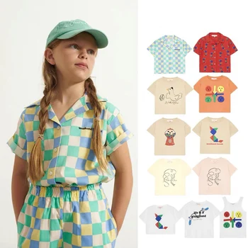 Kids Tøj 2023 Nye Sommer Weekend Mærke Drenge T-shirt Buksetrold Piger Casual Bomuld Toppe, t-Shirts Mode Tegnefilm Baby Tøj Sæt