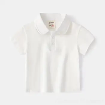 Hvid T Shirt til Børn Enkel Basic T-shirt Blank Baby Polo t-shirt af Bomuld Skole Uniform Drenge Piger Formelle T-Shirts, Korte Ærmer