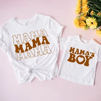 Familie Matchende Udstyr Dreng Mama Mama ' s Boy Udskrive Familie T-shirt Mor Shirts lille Barn t-shirts Familie, Tøj, Rejser, Gaver Tee