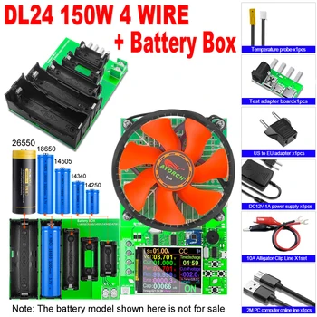DL24 4-WIRE Batteri Kapacitet Tester Elektronisk Belastning Magt Tester Udledning Meter 150W 200V 25A