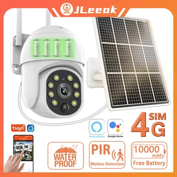 JLeeok 5MP 4G SIM-Kort Overvågning Solar Kamera WIFI Batteri Udendørs IP-Kamera PIR Motion Trådløs Sikkerhed PTZ-Kamera Tuya