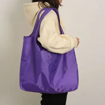 Foldable Shopping Bag Genanvendelige Poser Øko Grøntsager Købmand Pakke Kvinders Shopper Taske Store Tasker Tote Tasker Lomme Etui
