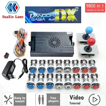 9800 I 1 Arcade Kit Pandora Max Cx LED Arcade Knapper Mame 5 Pin 8-Vejs Joystick Arcade Pandora Max Cx Kit 4 Spillere Pandora