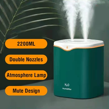 BST 2200ml Dobbelt-Sprøjte Luft Luftfugter Æterisk Olie Diffuser Ultralyd Air Diffuser Elektriske Aroma Diffuser Befugter Luften