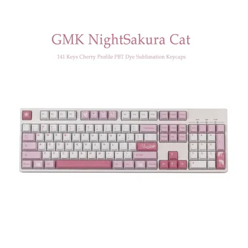 141Keys GMK NightSakura Kat Tasterne PBT-Dye Sublimation Mekanisk Tastatur Keycap For MX Skifte Med 1,25 U 1.75 U-2U Skift