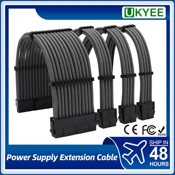 PSU-Extension Kabel Kit 24Pin ATX PCI-E 8Pin EPS/CPU8Pin Forskellige Farver til Rådighed Strømforsyning Langærmet Wire-Computer-Stik