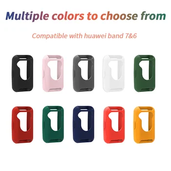Silikone Etui Til Huawei Band 7 6 Smartwatch Kofanger Skærm Protektor Dække Rammen For Huawei Band 7 6 Band7 Tilfælde Shell