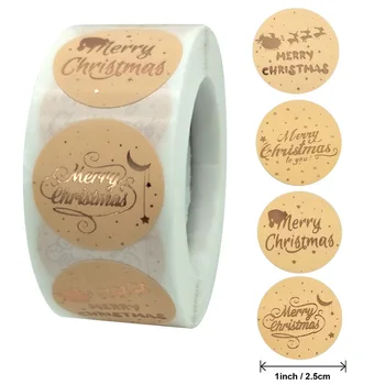 50-500pcs Glædelig Jul-Stickers-Guld Stempling Jul Label For Barnet Gave Decor Shop-Produkt, Emballage, Mærkater Mærkat