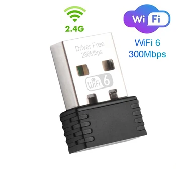 300Mbps USB-WiFi-Adapter WiFi 6 Trådløse netværkskort Wi Fi Adapter 2,4 G WiFi LAN-Kort, WiFi Dongle til PC Desktop, Laptop