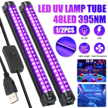 1/2pcs 10W LED-UV Ultraviolet Sort Lys Rør USB-Port Lilla Lys KTV Bar Dj til Fluorescen Glød Mørke Party Stage Blacklight