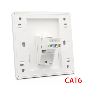 CAT6 RJ45 Netværk Væggen Ansigt Dække En Port Internet Panel Strengpresset Tråd LAN-Stikket Frontplade I Hvid Til Tenda Ethernet-Switch