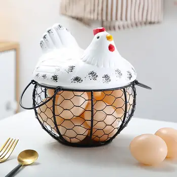 Opbevaring af æg Container Opbevaring af Æg Kurv Kylling Form Dekoration Strygejern Anti-slip til Køkken