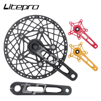 Litepro Folde Cykel Krank Kranksæt 130BCD Integreret Hule CNC Enkelt Klinge Aluminium Legering Chainwheel