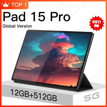 Tablet-Pad Pro 15 Android12 Globale Version 12GB 512GB Helio P60 Tablet PC 5GDual SIM-Kort, WIFI HD-4K-Pad 8800mAh Netbook 10tommer