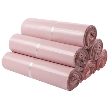 50stk Dobbelt-Sidet Pink Mail Tasker Udskrevne Poly Mailer Emballage, Konvolutter Med Selvklæbende Tætning Kurer Opbevaring Poser Tøj Afsendere