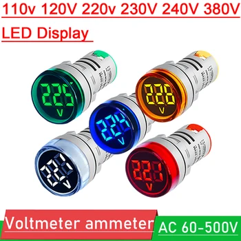 60V-500V AC Voltmeter LED digitalt display VOLT spænding meter + signal indikator 110V 120V 220V 240V 380V Skærm