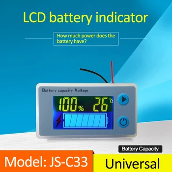JS-10 C33-100V Universal LCD-Bil Syre Bly, Lithium Batteri, Kapacitet Indikator for Digital Voltmeter Spænding Tester Skærm