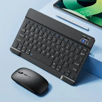 Trådløst Tastatur, Mus Genopladelige Mini Bluetooth-kompatibelt Tastatur Sæt Aluminium Til Android, Ios Tablet PC Windows