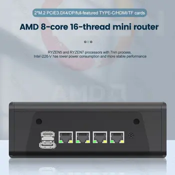 Topton Nye Design Pfsense Network Security Firewall Apparatet 4*Intel i226 2,5 G Router Pc AMD Ryzen 7 5825U 5800U Processor