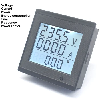 AC 220V 20A Digital LCD Display Voltmeter Amperemeter Wattmeter Power Energy Frekvens Meter Multi-Funktion Meter Tester Værktøjer