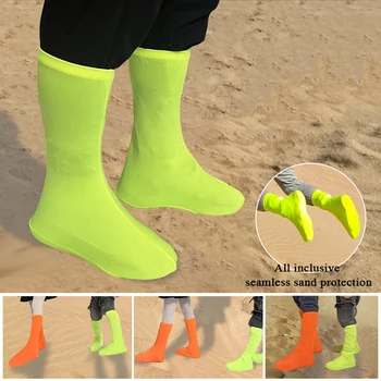 Fluorescerende farve Desert Sko dækning Høj Rør støvtæt Klud Sko Dække Trekking Sko Protector Anti-sand Udendørs Overtrækssko