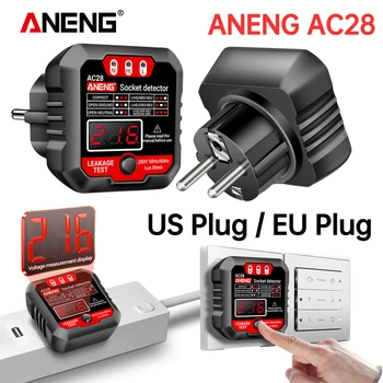 ANENG AC28 Digital Stik Tester OS/EU Stik Polaritet Fase Pheck Detektor Spænding Tester Multi-funktion Electroscope ANENG AC27