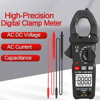Digital Clamp Meter Professionelle Digitale Tang Amperemeter 4000 Tæller Spænding Strøm Multimeter NCV Ohm Kapacitans Tester