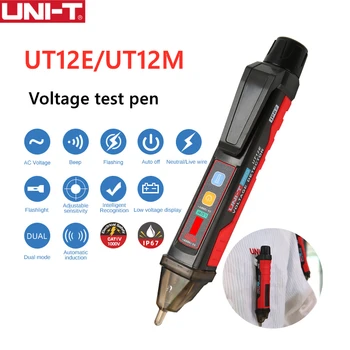 ENHED UT12E UT12M Volt Pen AC-spændingsdetektor Ikke-Kontakt IP67 Tester Blyant 24V-1000V LED Lys Sensor Lommelygte Bærbare